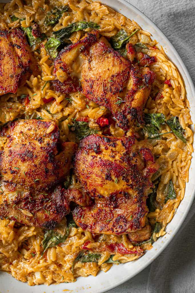 One Skillet Chicken Orzo