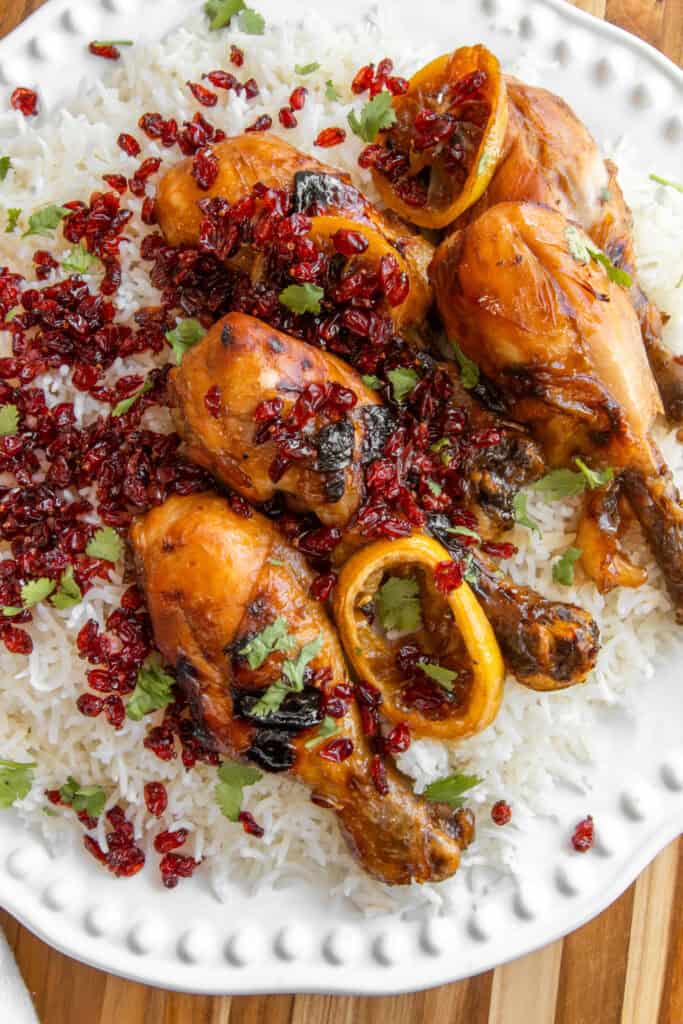 Pomegranate Chicken with Barberry Rice